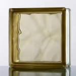 Brown wave glass block